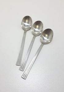 Vintage Set Of 3 Tiny Stainless Steel Condiment Spoons