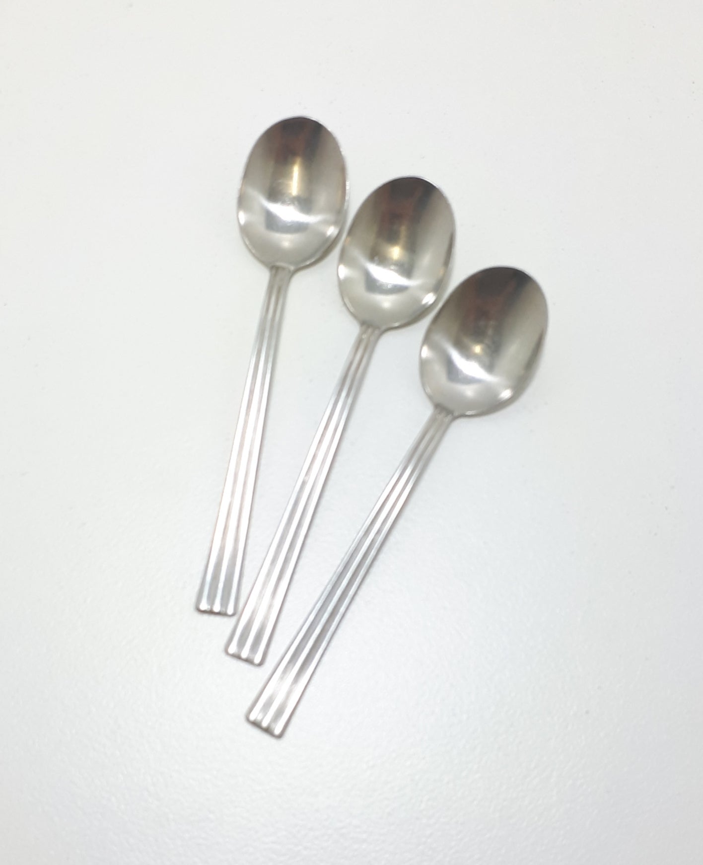 Vintage Set Of 3 Tiny Stainless Steel Condiment Spoons
