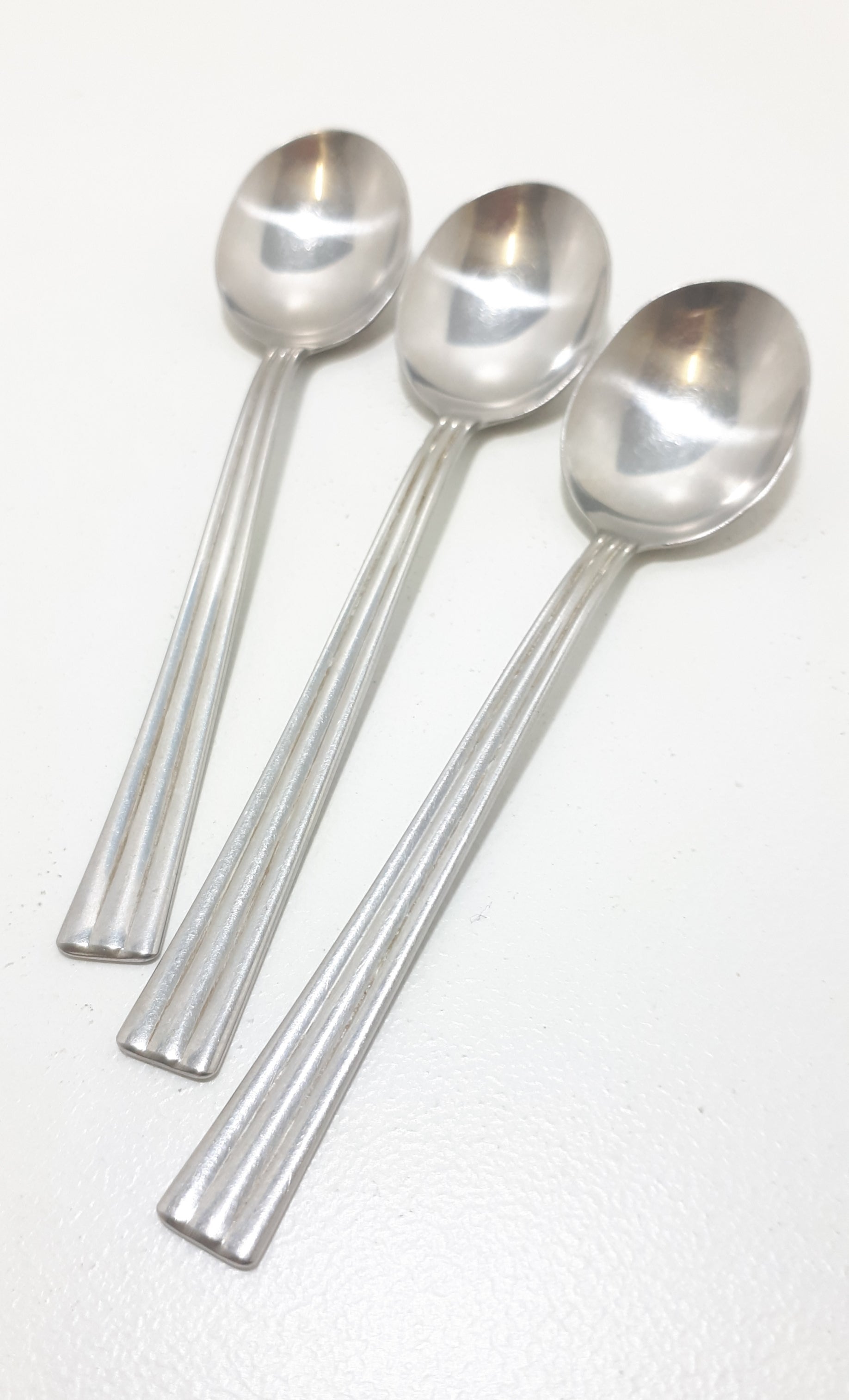 Vintage Set Of 3 Tiny Stainless Steel Condiment Spoons