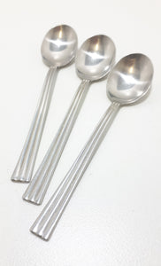 Vintage Set Of 3 Tiny Stainless Steel Condiment Spoons
