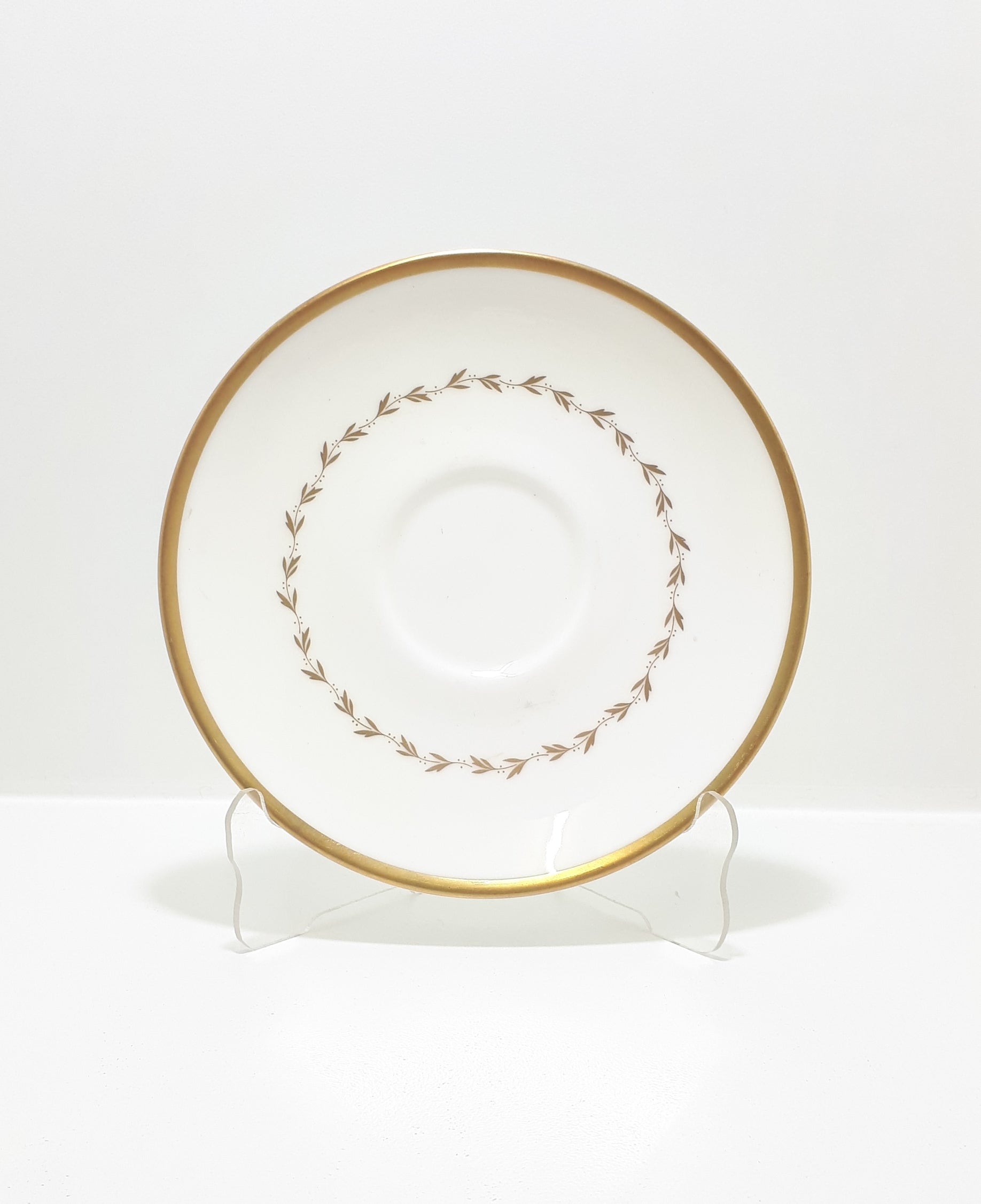 Vintage Royal Doulton White & Gold Saucer – Covington Pattern