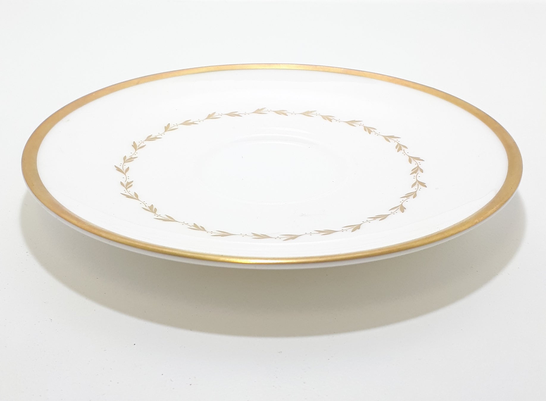 Vintage Royal Doulton White & Gold Saucer – Covington Pattern
