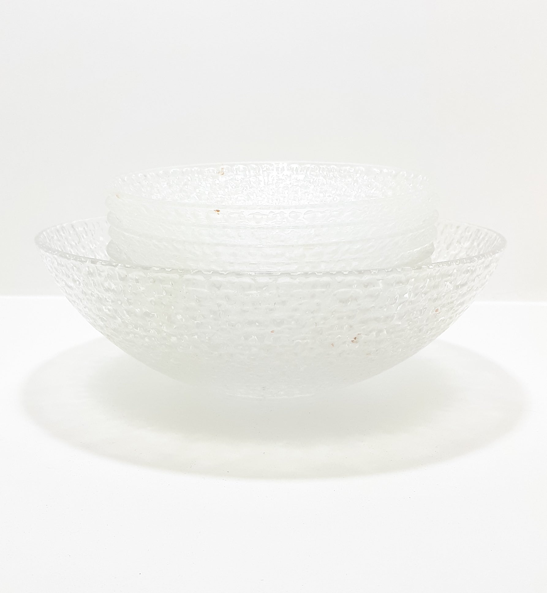 9 Piece Vintage Glass Dessert Set – Serving Bowl & 8 Dessert Bowls