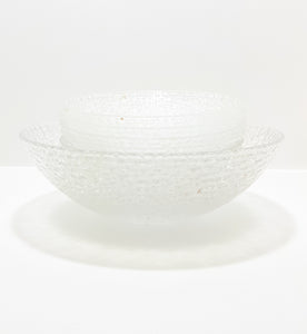 9 Piece Vintage Glass Dessert Set – Serving Bowl & 8 Dessert Bowls