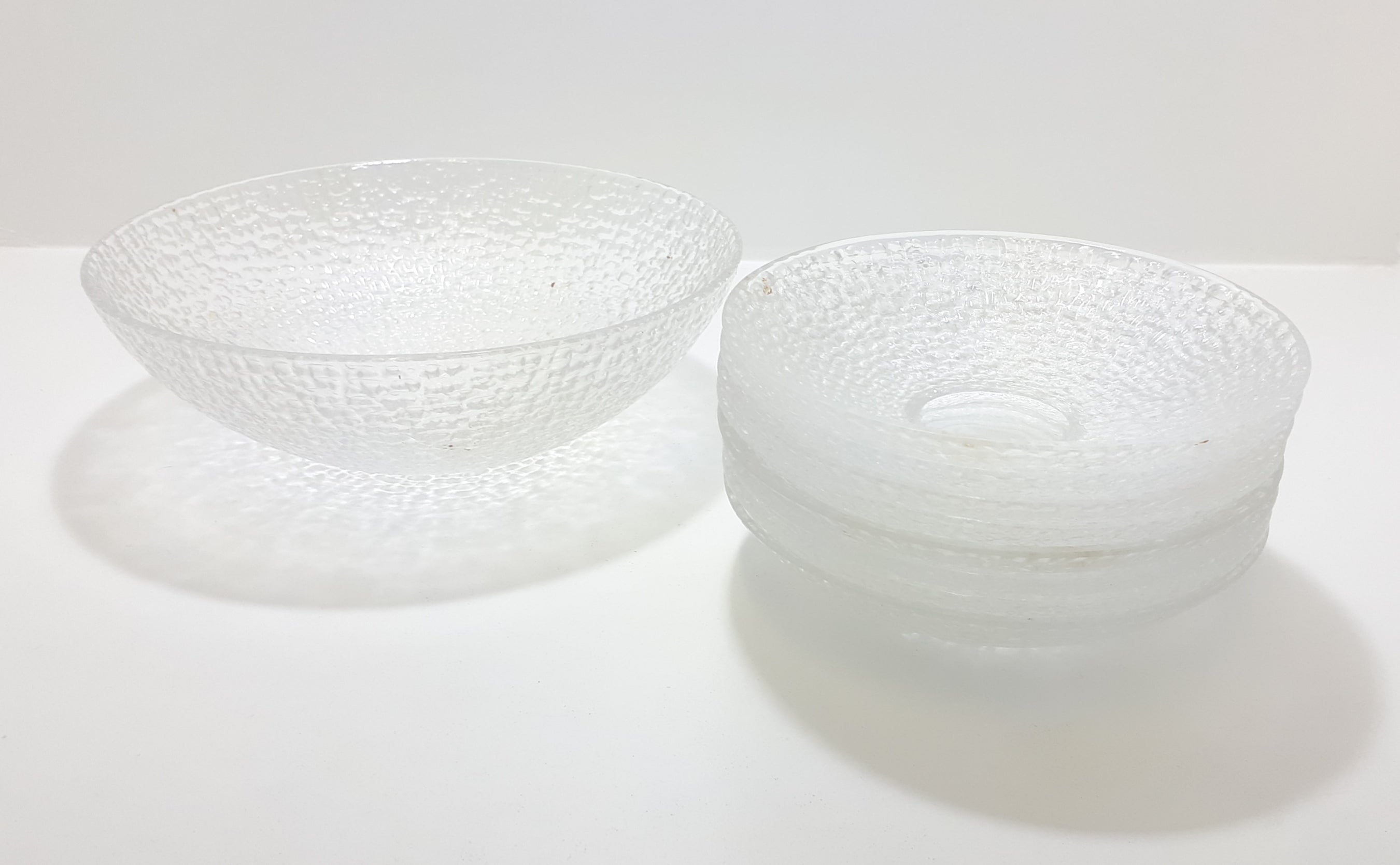 9 Piece Vintage Glass Dessert Set – Serving Bowl & 8 Dessert Bowls