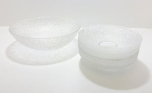 9 Piece Vintage Glass Dessert Set – Serving Bowl & 8 Dessert Bowls