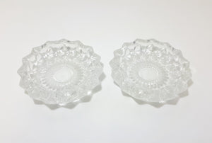 Pair Of Heavy Italian Pressed Glass Ash Trays