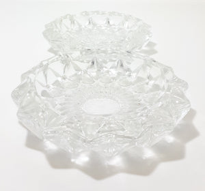 Pair Of Heavy Italian Pressed Glass Ash Trays