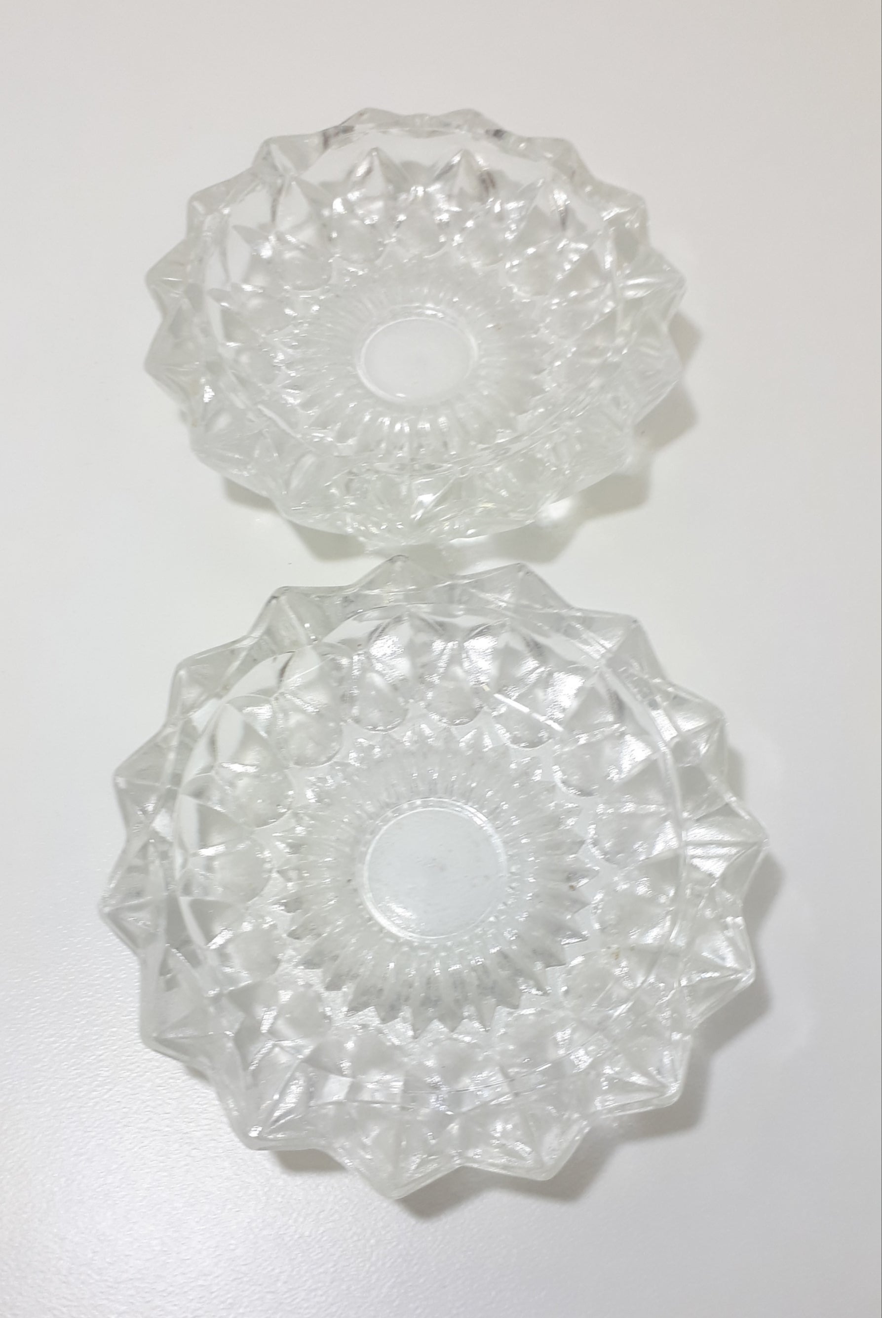 Pair Of Heavy Italian Pressed Glass Ash Trays
