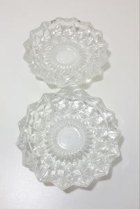 Pair Of Heavy Italian Pressed Glass Ash Trays