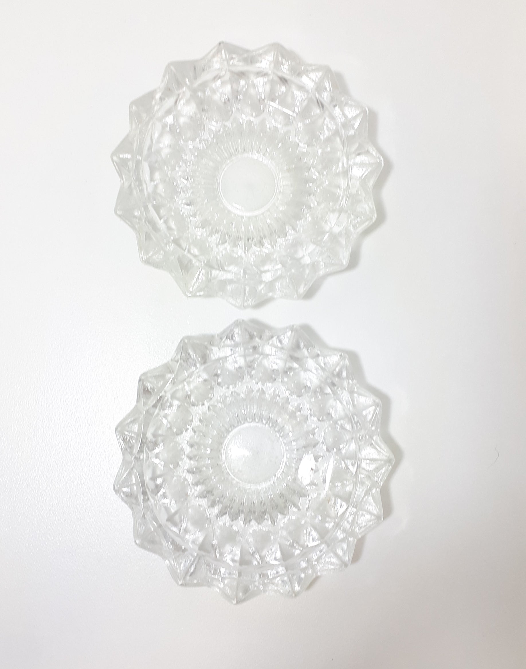 Pair Of Heavy Italian Pressed Glass Ash Trays