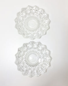 Pair Of Heavy Italian Pressed Glass Ash Trays