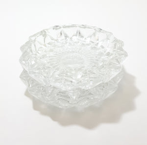 Pair Of Heavy Italian Pressed Glass Ash Trays