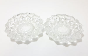 Pair Of Heavy Italian Pressed Glass Ash Trays