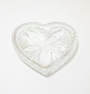 Cut Glass Heart Shaped Dish