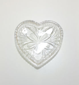 Cut Glass Heart Shaped Dish