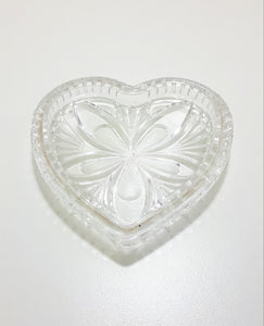 Cut Glass Heart Shaped Dish