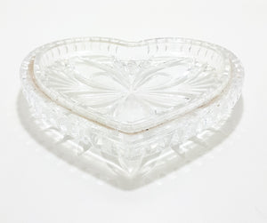 Cut Glass Heart Shaped Dish