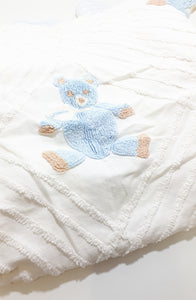 Vintage Textile Teddy Bear Baby Linen Wrap / Blanket – Cotton