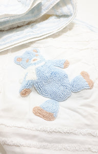 Vintage Textile Teddy Bear Baby Linen Wrap / Blanket – Cotton