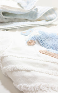 Vintage Textile Teddy Bear Baby Linen Wrap / Blanket – Cotton