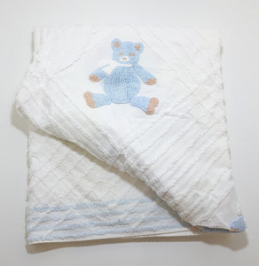 Vintage Textile Teddy Bear Baby Linen Wrap / Blanket – Cotton