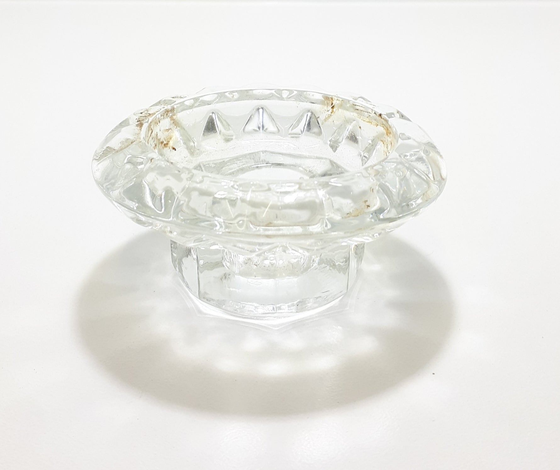 Pressed Glass Candle Holder