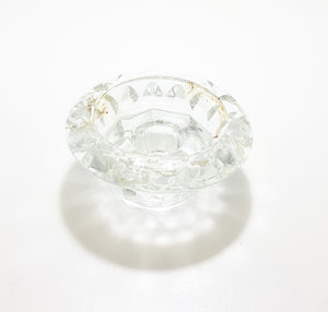 Pressed Glass Candle Holder