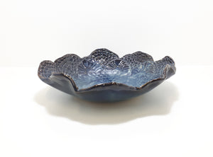 Beautiful Deep Blue Art Pottery Presentation Bowl
