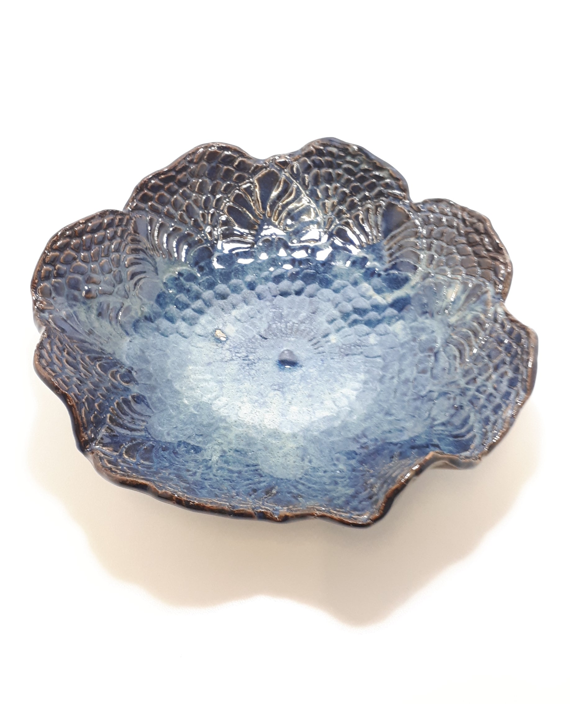 Beautiful Deep Blue Art Pottery Presentation Bowl