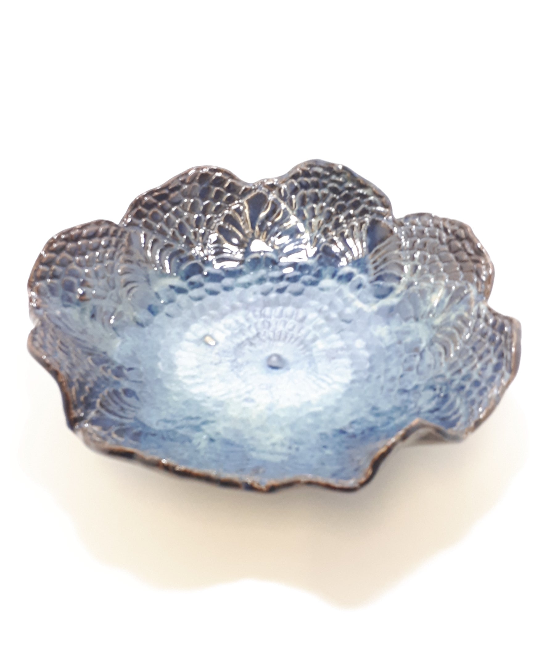 Beautiful Deep Blue Art Pottery Presentation Bowl