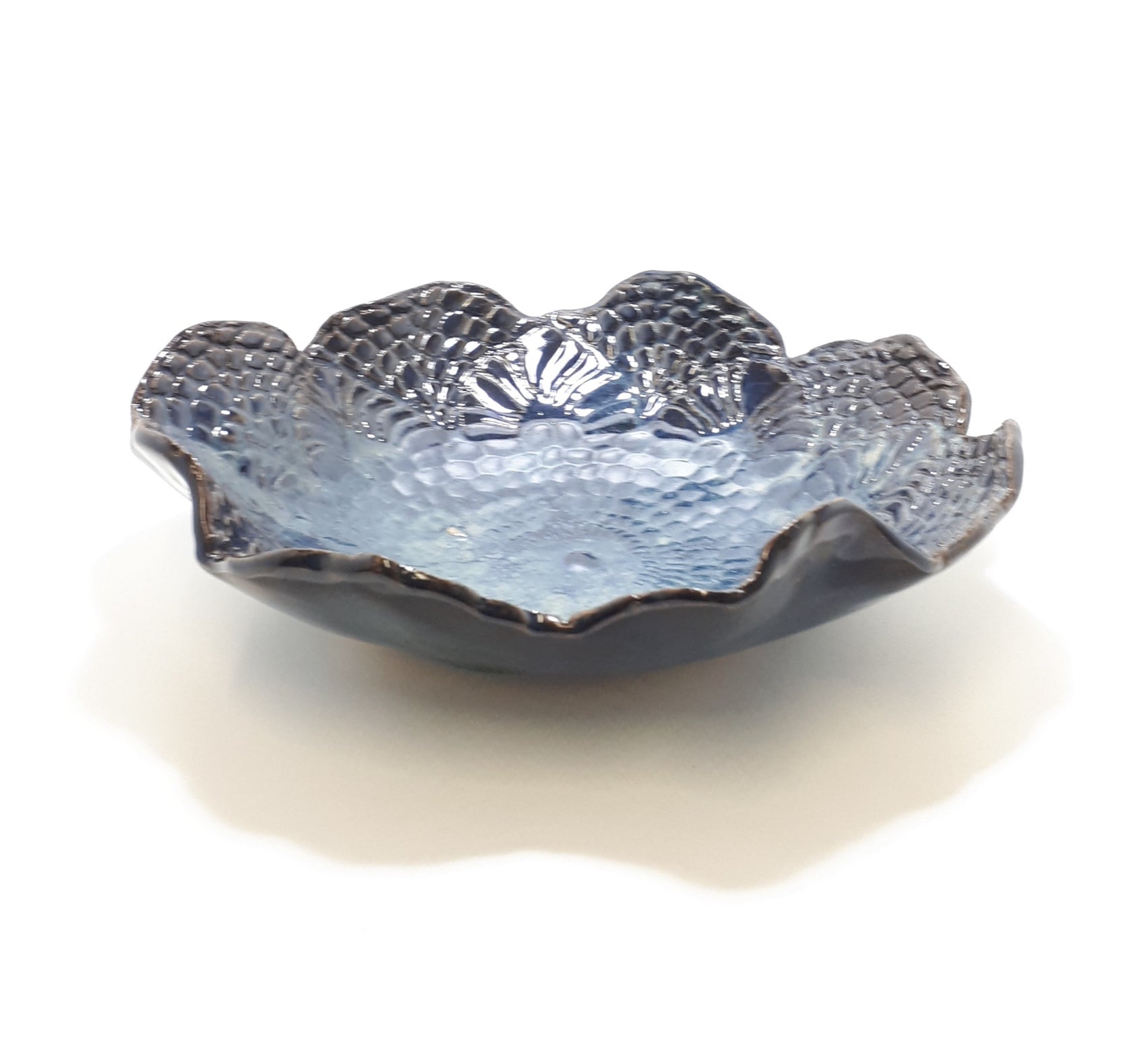 Beautiful Deep Blue Art Pottery Presentation Bowl