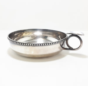 Antique Silver Plated Porringer With Ring Handle