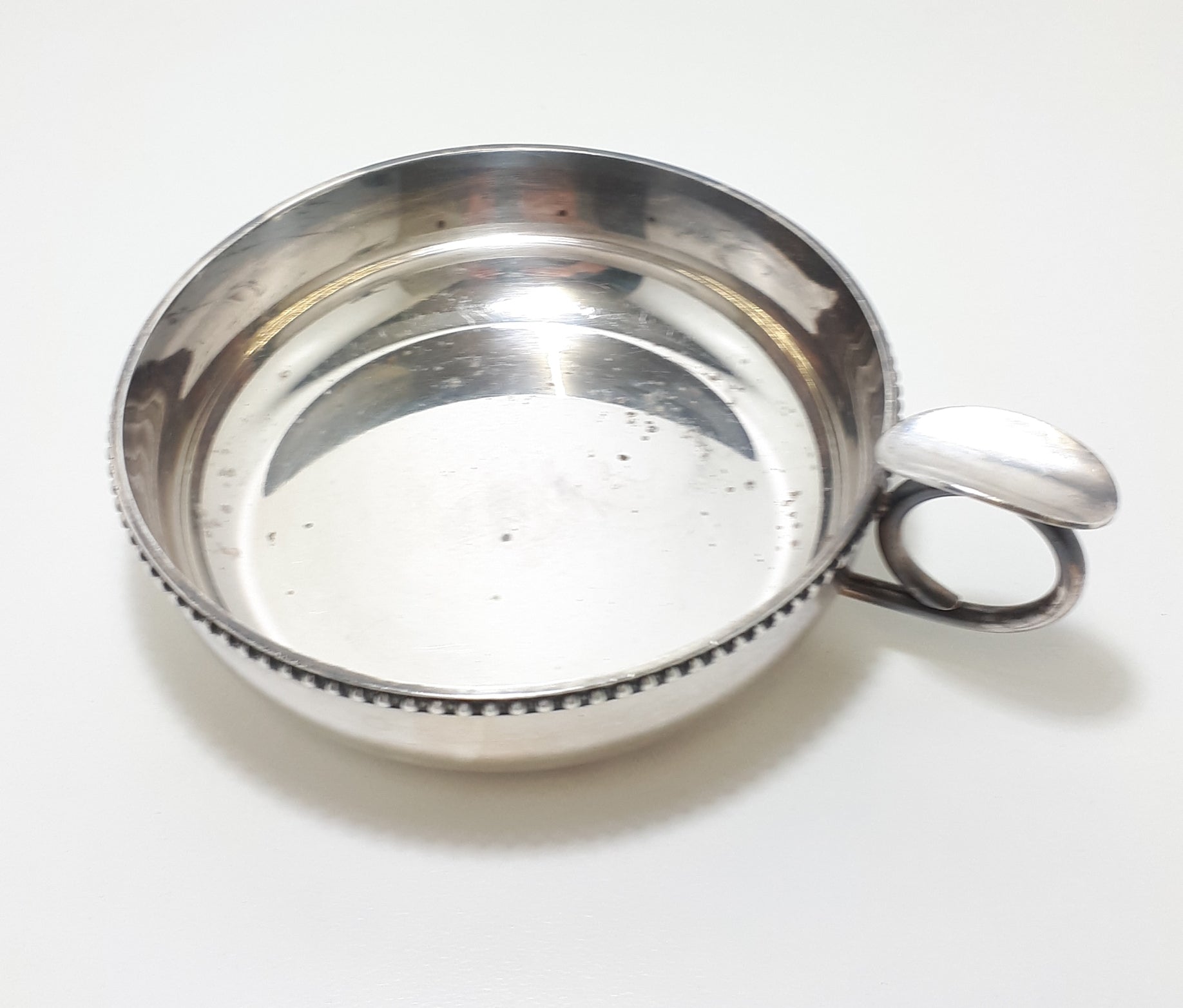 Antique Silver Plated Porringer With Ring Handle