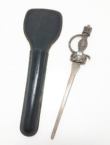 Windsor Souvenir Sword Letter Opener With Genuine Leather Sheath