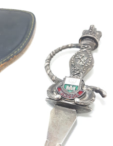 Windsor Souvenir Sword Letter Opener With Genuine Leather Sheath