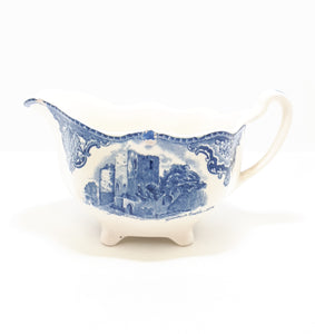 Ceramic Johnson Bros “Old Britain Castles” Blue Sauce / Gravy Boat