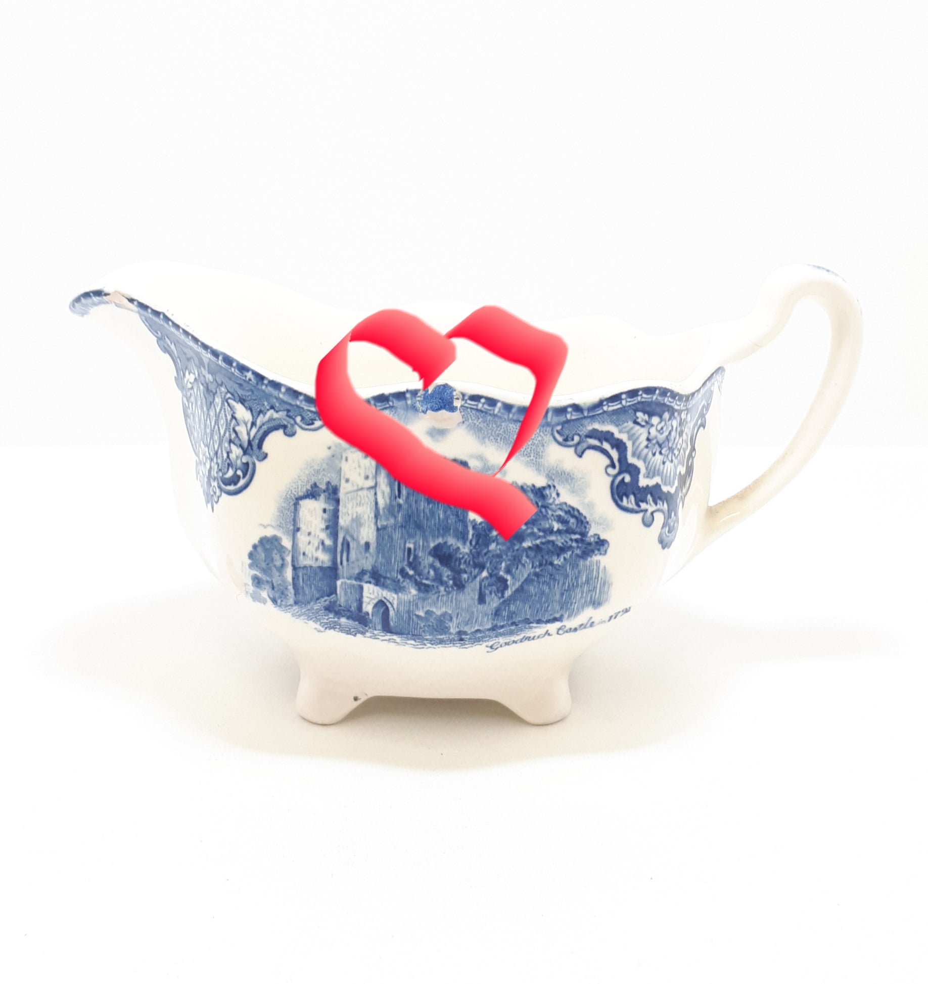 Ceramic Johnson Bros “Old Britain Castles” Blue Sauce / Gravy Boat