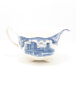 Ceramic Johnson Bros “Old Britain Castles” Blue Sauce / Gravy Boat