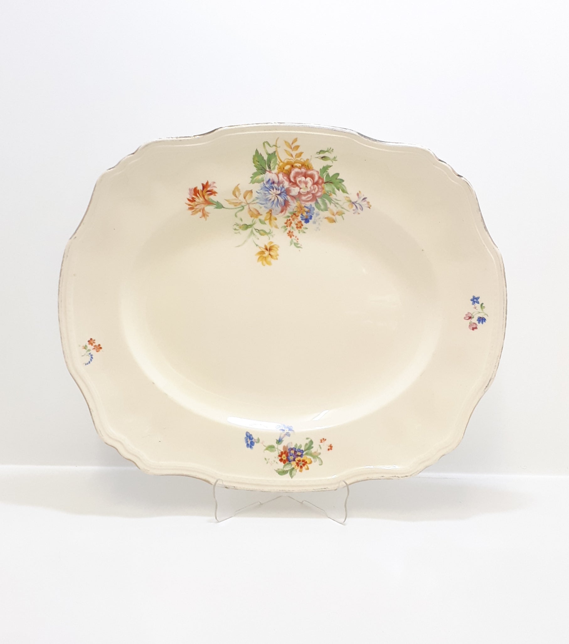 Large Vintage 1930’s Marquis Shaped Alfred Meakin Serving Platter – Brighton Pattern