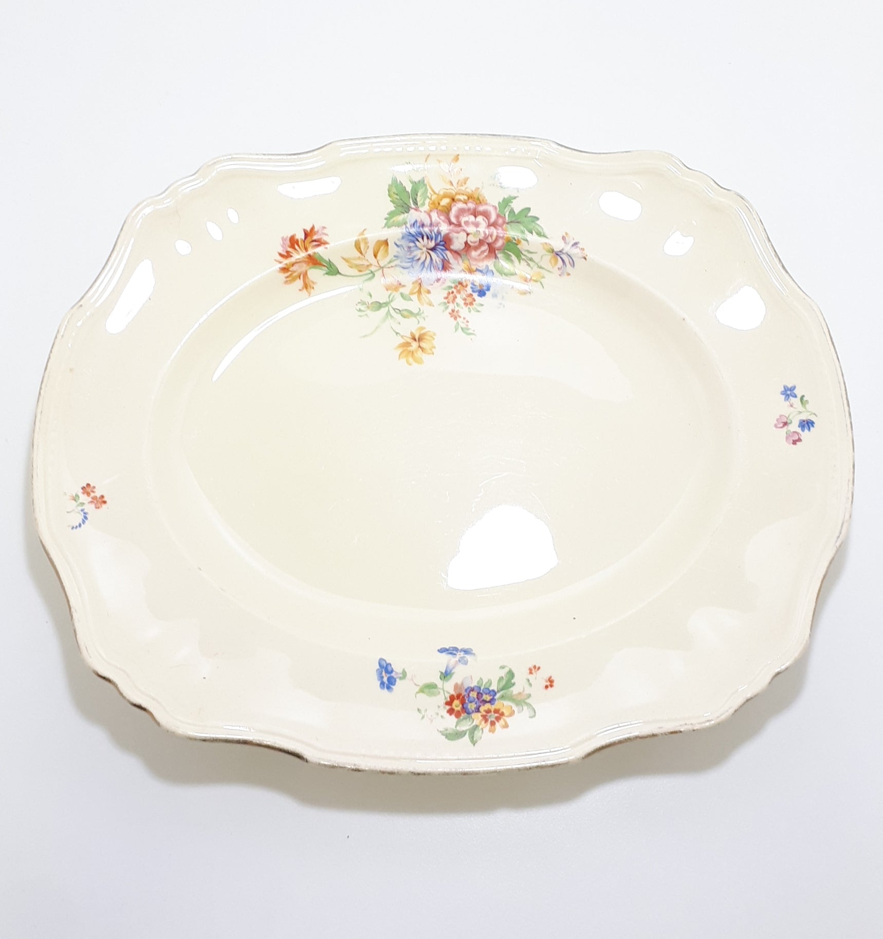 Large Vintage 1930’s Marquis Shaped Alfred Meakin Serving Platter – Brighton Pattern