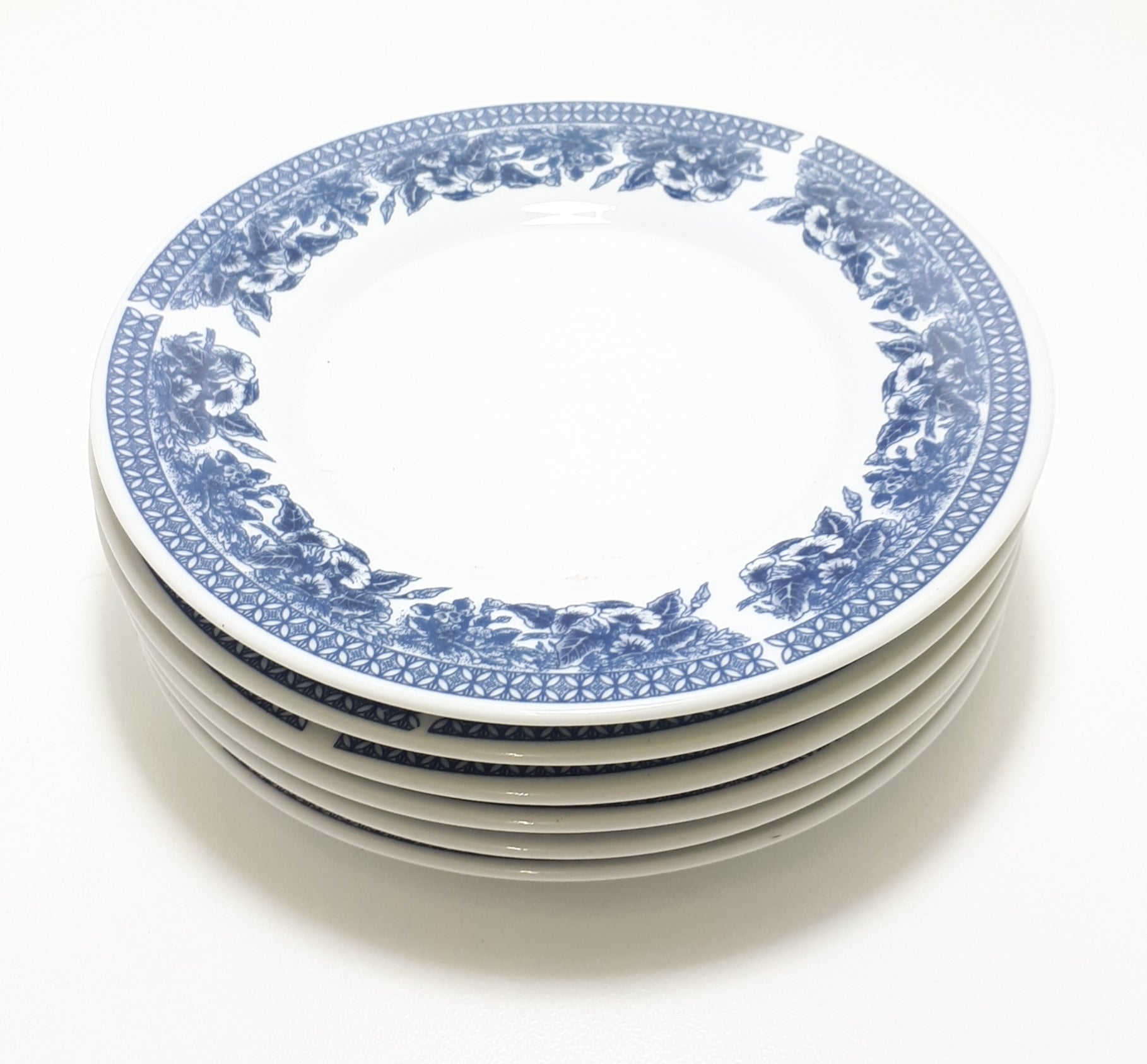 Set Of 6 Royal England Tea / Side Plates – Blue & White