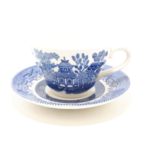 Set Of 6 Churchill England Willow Tea Duos (Cup & Saucer) – Blue & White