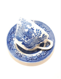 Set Of 6 Churchill England Willow Tea Duos (Cup & Saucer) – Blue & White
