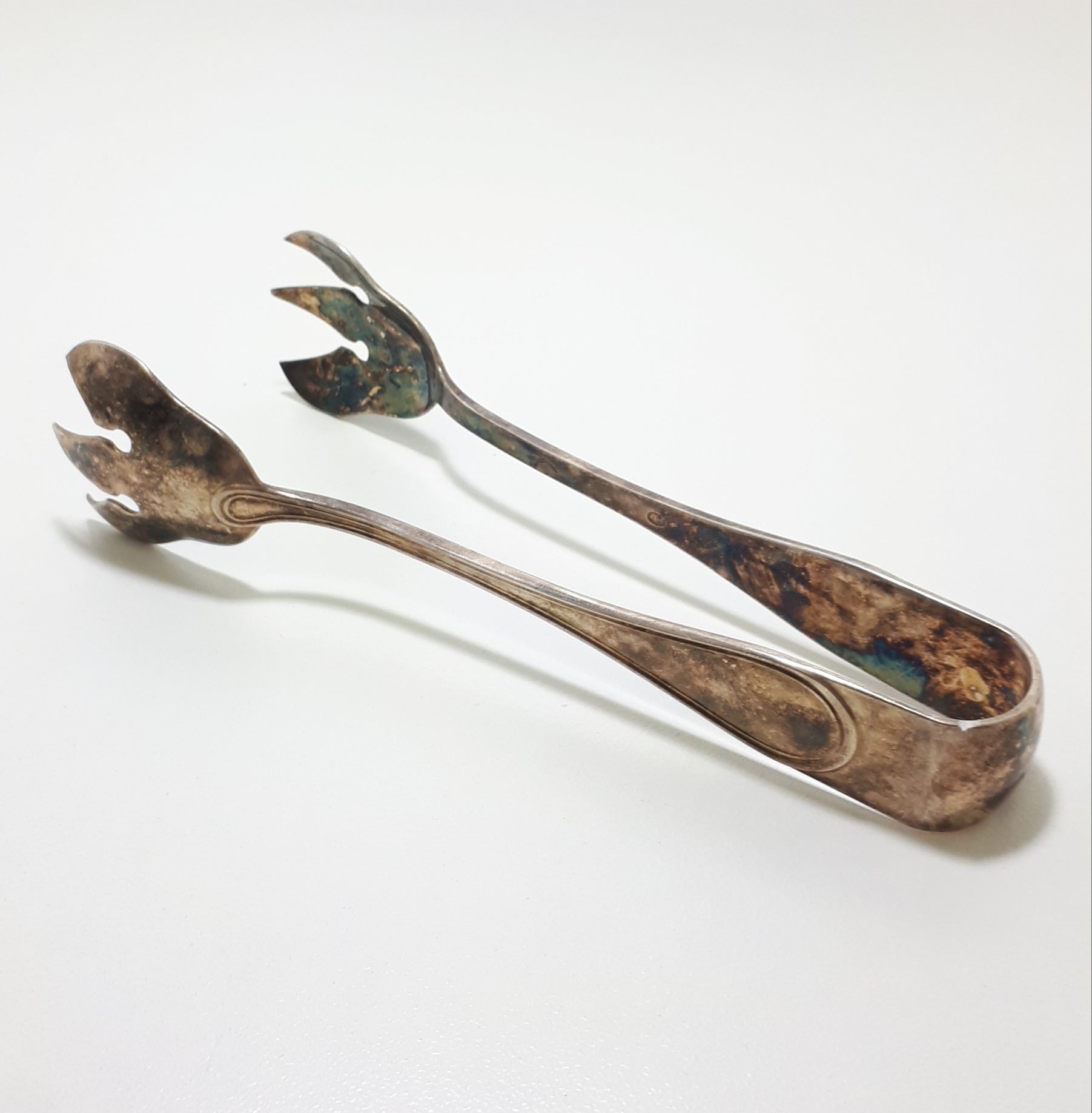Vintage Olri (Rino Greggio) Italian Silver Plated Ice Tongs