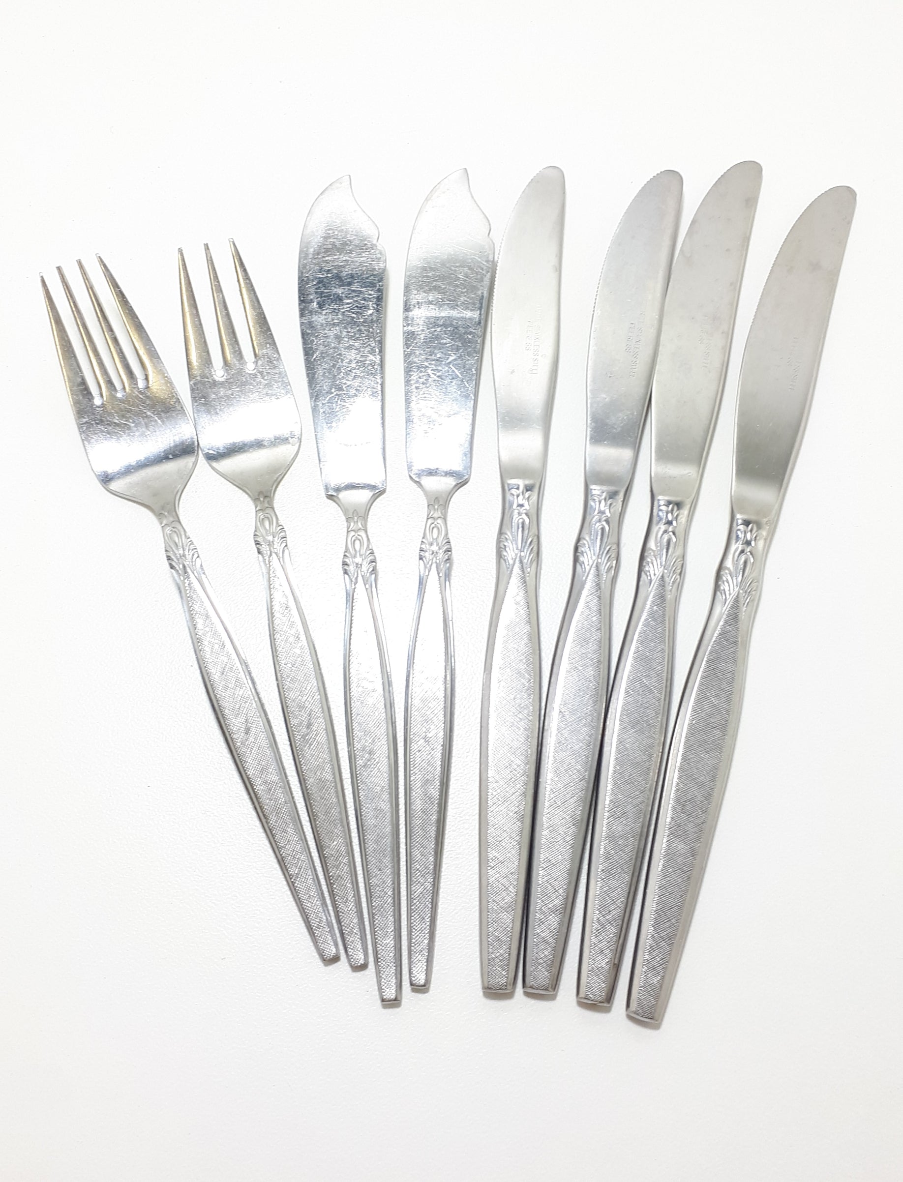 8 Piece Vintage Stainless Steel Eetrite Cutlery Set – Peeress Handle Design