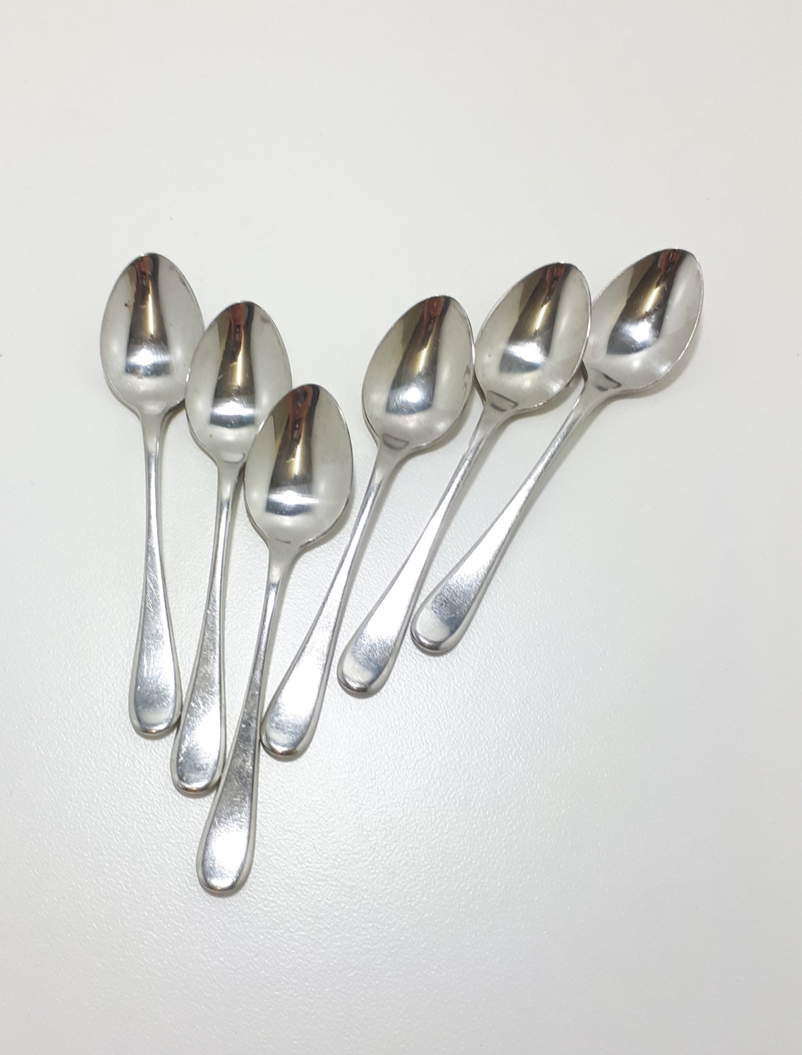 Set Of 6 Belgian “Eternum” Stainless Steel Demitasse Spoons