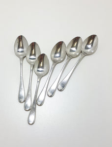 Set Of 6 Belgian “Eternum” Stainless Steel Demitasse Spoons