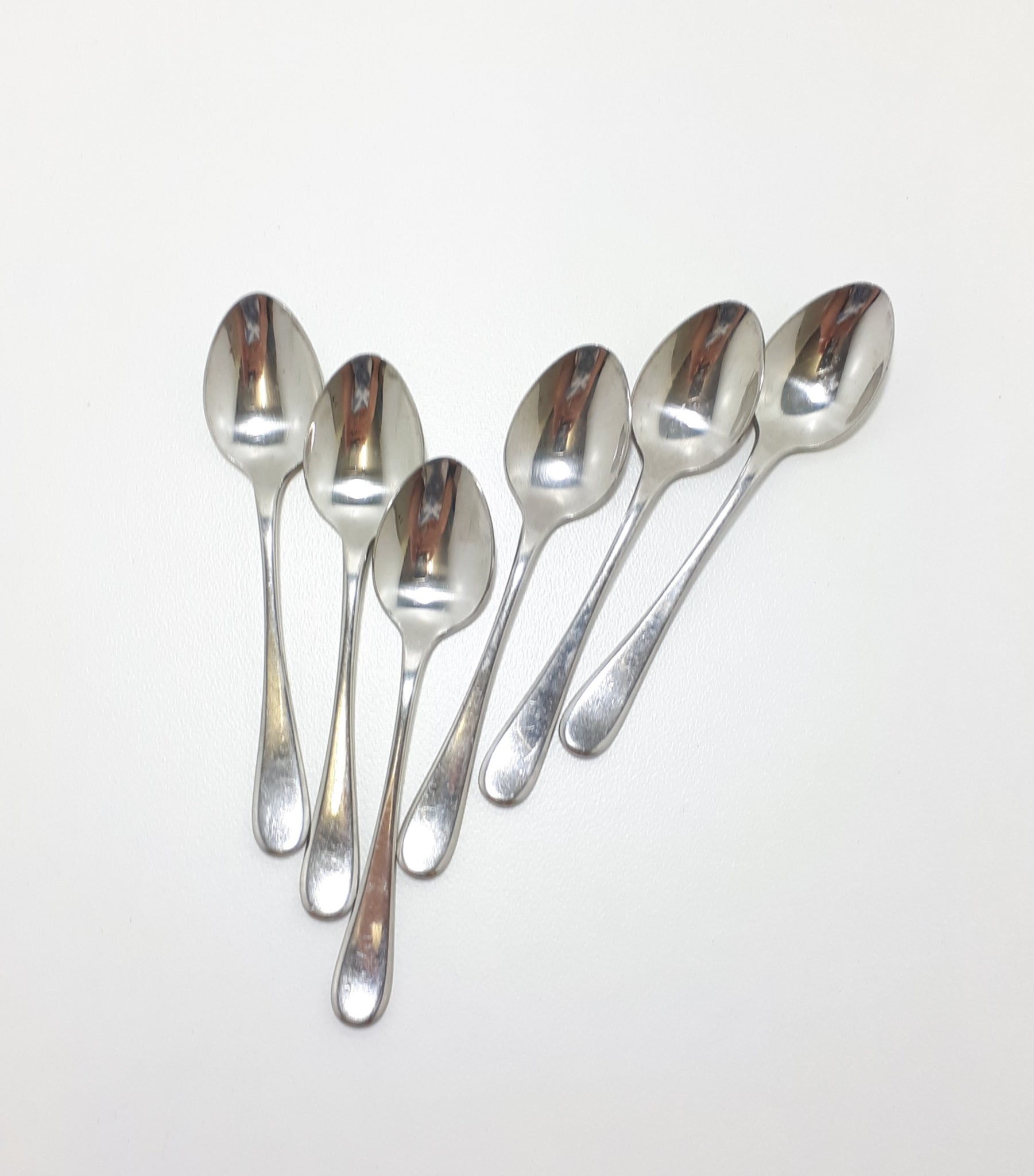 Set Of 6 Belgian “Eternum” Stainless Steel Demitasse Spoons