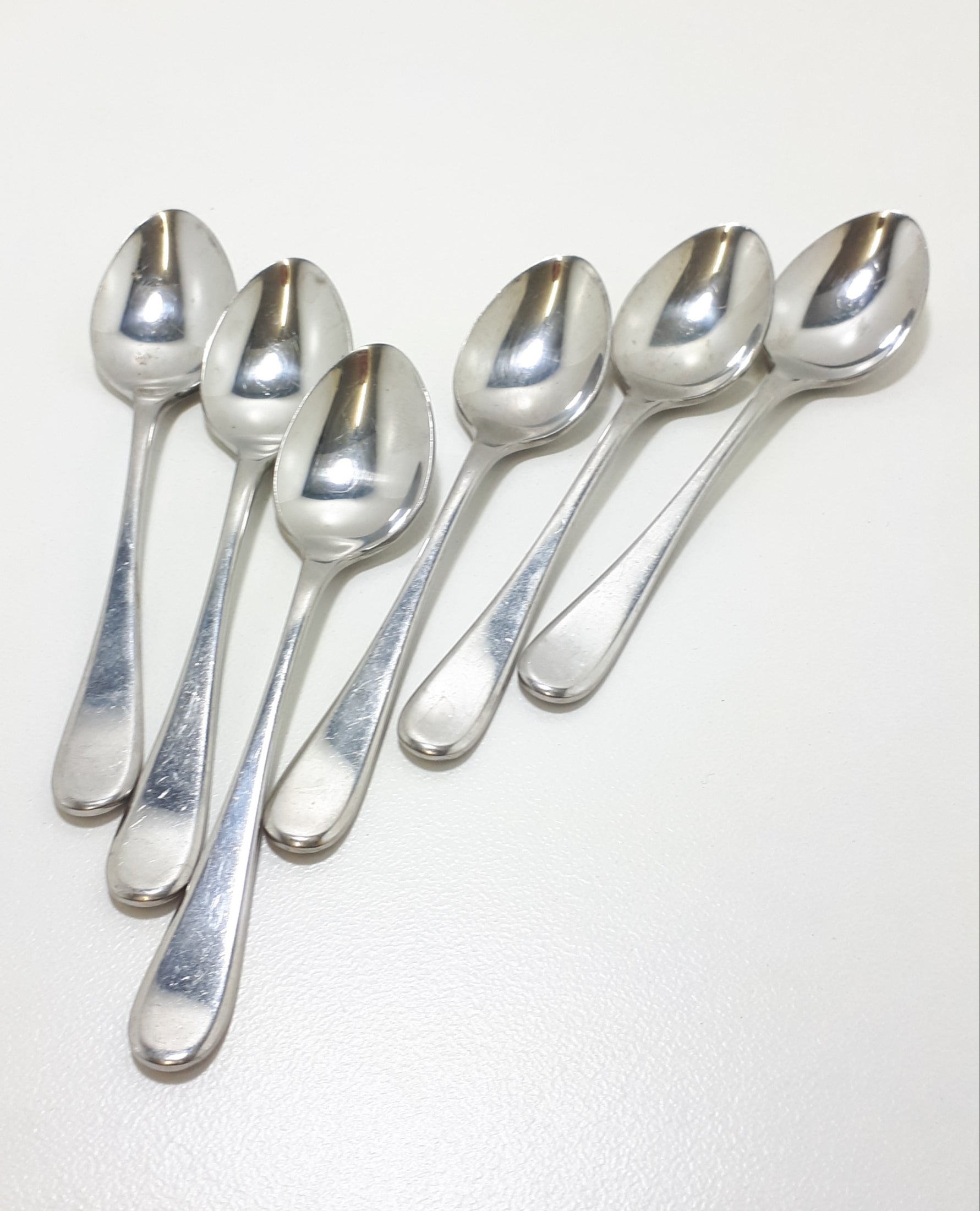 Set Of 6 Belgian “Eternum” Stainless Steel Demitasse Spoons